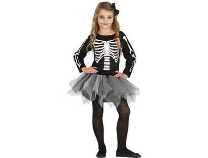 Fato de Menina  Esqueleto Com Tutú (Tam: 3 a 4 anos)