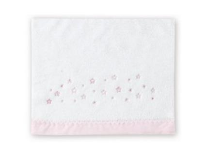 Lençol Algodão  para Berço Star Branco Rosa