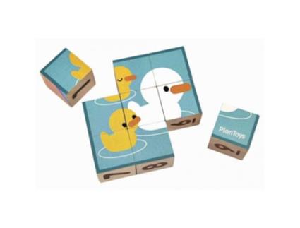 Blocos de Madeira  Cubos com Figura