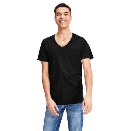 Camiseta De Manga Curta Basic V-neck XS Black