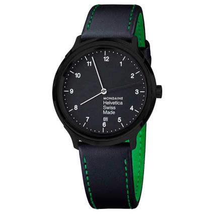 Relógio Helvetica No1 Regular Ny Edition 40 mm Black / Black Leather / Green Lining