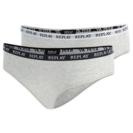 Calcinha Style1 2 Unidades L Light Grey Melange / White / Black
