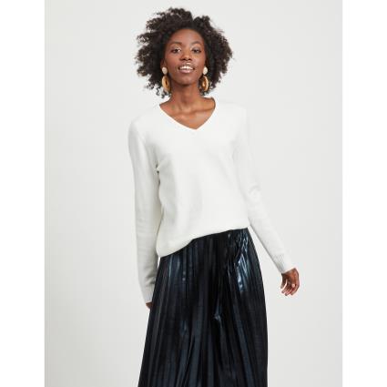 Suéter Manga Comprida Com Decote Em V Ril XL White Alyssum