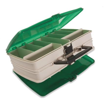 Fishing Box With Sections 2 Transparent Covers One Size Green