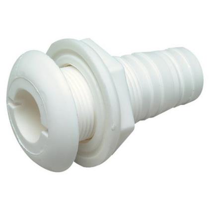 Thru Hull Connector 19 mm with Broad Flange White