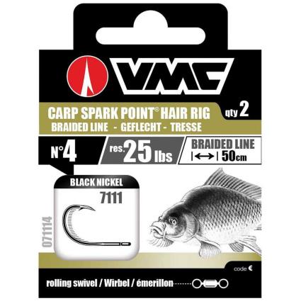 Anzol Montado Carp Spark Point Hair Rig 6 Black Nickel