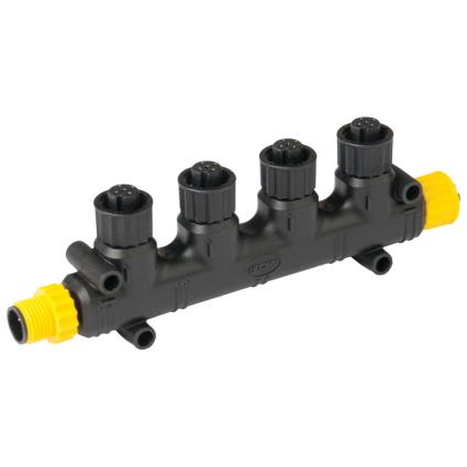 Nmea 2000 Network 4 Way Tee Connector One Size Black