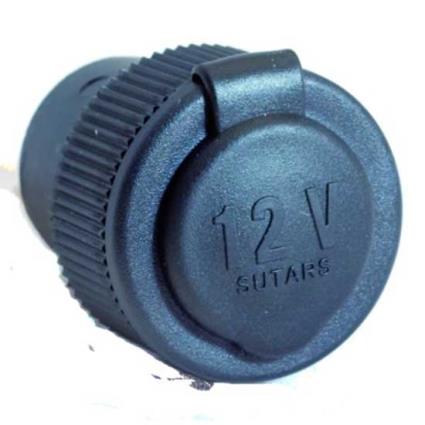 Cigaret Lighter Plug Round 12 V Black