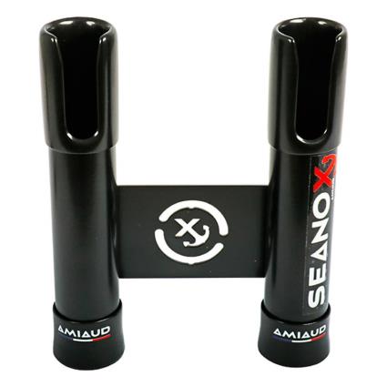 2 Rods Stainless Steel Rod Rack One Size Black