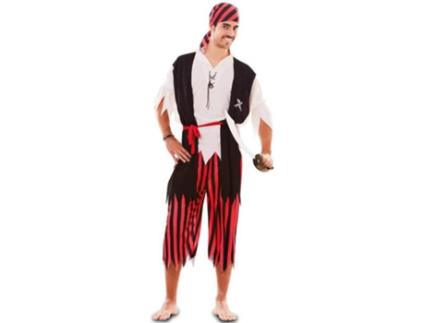Fato de Homem  Pirata Às Riscas (Tam: M/L)