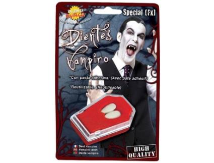 Acessórios de Halloween  Presas de Vampiro com Pasta Adesiva