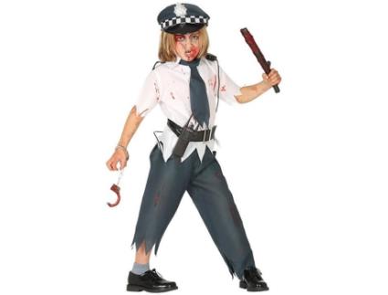 Fato de Menino  Polícia Zombie (Tam: 7 a 9 anos)
