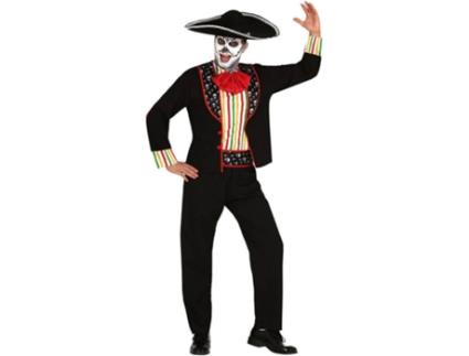 Fato de Homem  Esqueleto Do Dia Dos Mortos (Tam: M)