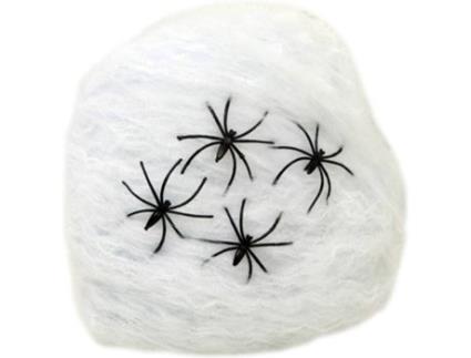 Decorações de Halloween  Teia de Aranha com Aranhas (60 gr)