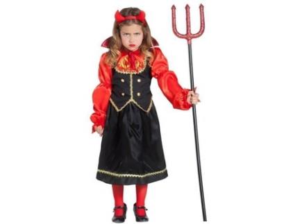 Fato de Menina  Diaba Em Chamas (Tam: 7 a 9 anos)