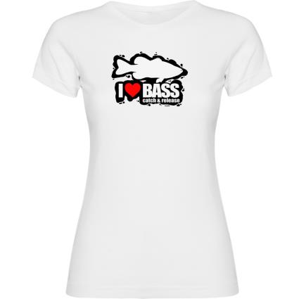 Camiseta De Manga Curta I Love Bass XL White
