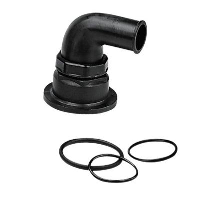 Ercole Sogliola Elbow Connector 90 38 mm Black