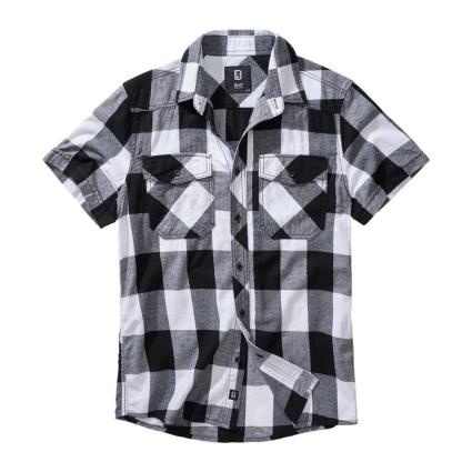 Camisa Manga Curta Check 5XL White / Black