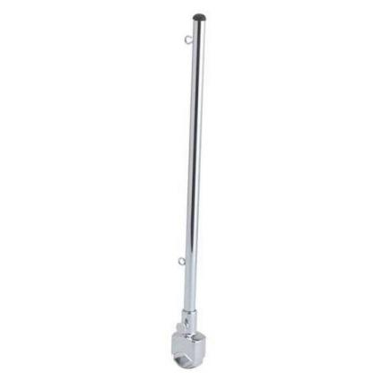 Pólo De Bandeira Com Suporte De Trilho 50 cm Silver