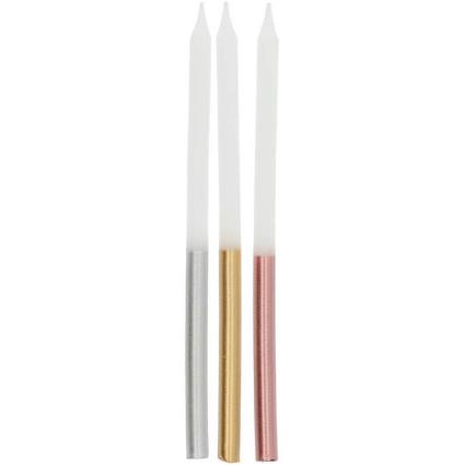 Velas Glamour Metálicas 10cm