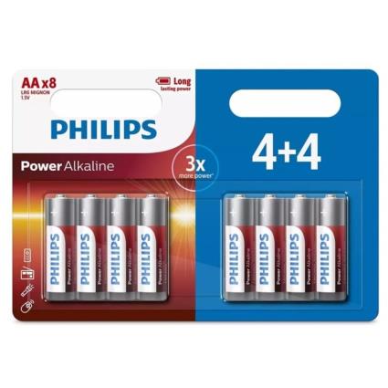 BATERIA ALCALINA PHILIPS POWER AA LR6 UNIDADE 4 + 4