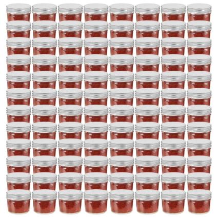 Frasco  Vidro Tampas Prateadas (Capacidade: 0.11L - Vidrio - 7x6 cm)