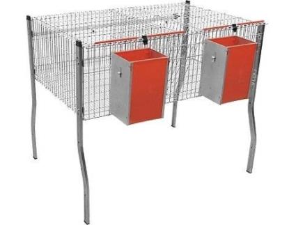 Gaiola para Coelhos GÓMEZ Y CRESPO 2 Departamentos (Laranja - 104x63x100cm)