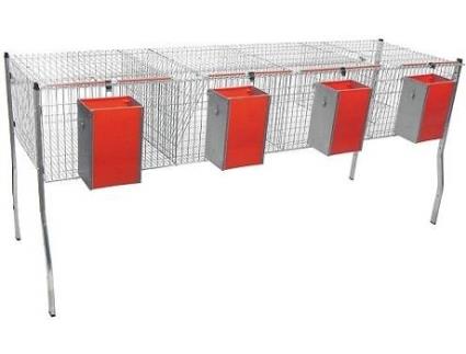 Gaiola para Coelhos GÓMEZ Y CRESPO 4 Departamentos (Laranja - 204x63x100cm)