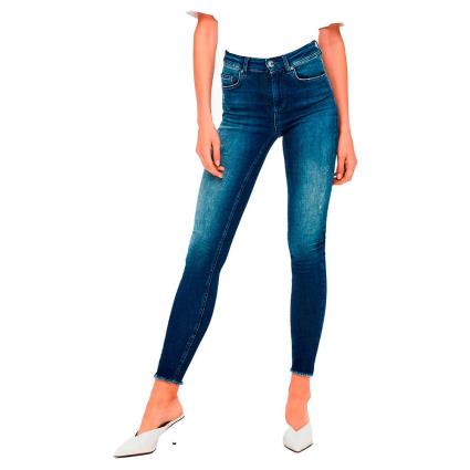 Jeans Blush Life Mid Skinny Ankle Raw Rea811 XS Dark Blue Denim