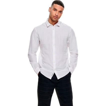 Camisa Manga Comprida Caiden Life Solid Linen M White