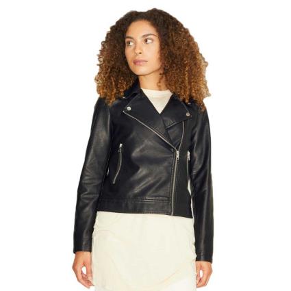 Casaco Couro Gail Faux Biker M Black