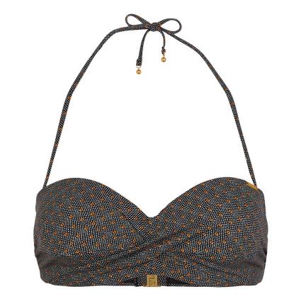 Top De Biquíni Sol Mix 38C Black All Over Print / Yellow
