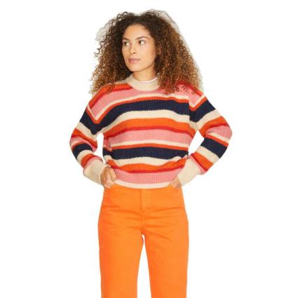 Sweater Tripulação De Pescoço Ember Fluffy Stripe S Navy Blazer / Stripes Multi Stripe