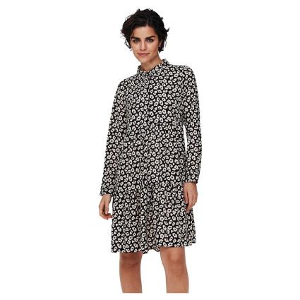 Vestido Curto Piper Aop 38 Black / Aop Tapioca Leo