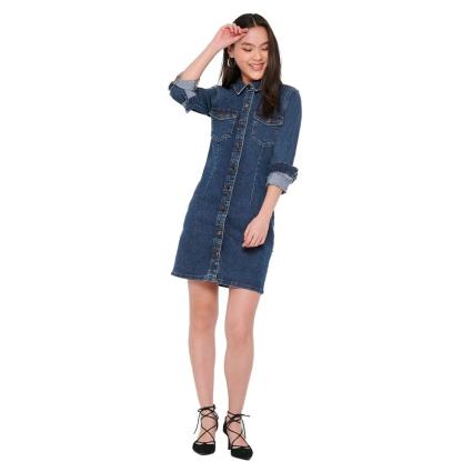 Vestido Curto Sanna Denim Mix S Medium Blue Denim