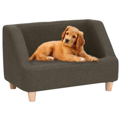 Sofá para cães 60x37x39 cm linho cinzento-escuro