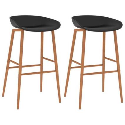 Cadeiras de bar 2 pcs preto