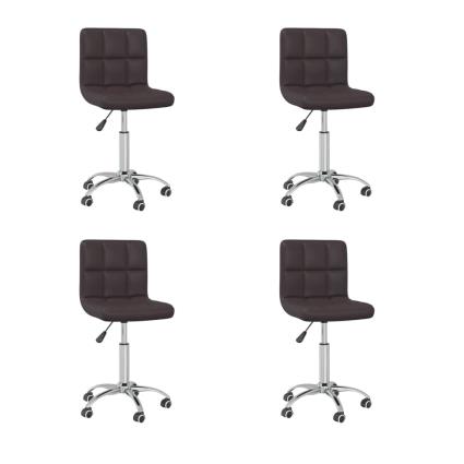 Cadeiras de jantar giratórias 4 pcs couro artificial castanho