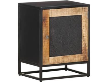 Mesa de cabeceira 40x30x50 cm madeira de mangueira áspera