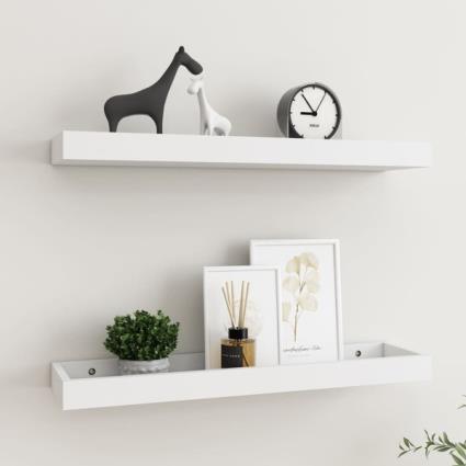 Prateleiras parede Loggia 2 pcs 60x15x4cm MDF branco