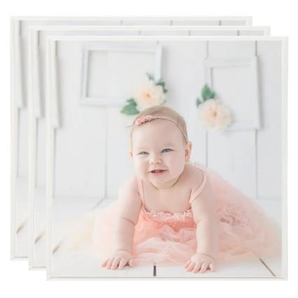 Molduras para parede ou mesa 3 pcs 40x40 cm MDF prateado