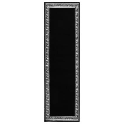 Passadeira 80x350 cm polipropileno preto com padrão