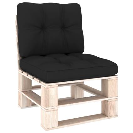 Almofadões para sofás de paletes 2 pcs preto