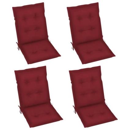 Almofadões p/ cadeiras de jardim 4pcs vermelho tinto 100x50x7cm