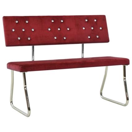 Banco 110 cm veludo vermelho tinto