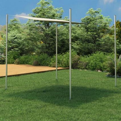 Poste para para-sol estilo vela 250 cm aço inoxidável