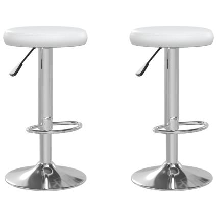 Bancos de bar 2 pcs couro artificial branco