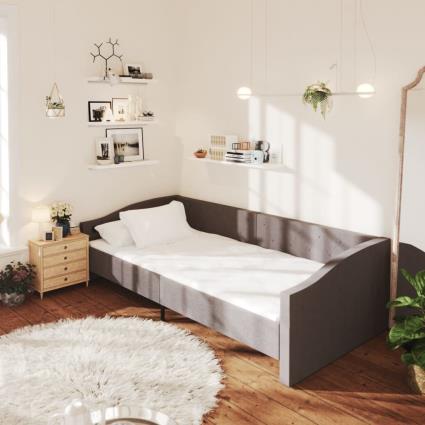 Sofá-cama c/ saída USB 90x200 cm tecido cinzento-escuro