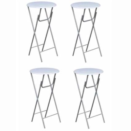 Mesas de bar 4 pcs com tampo MDF branco