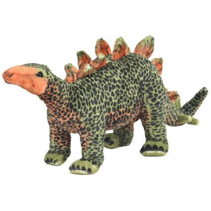 Brinquedo de montar estegossauro peluche verde e laranja XXL